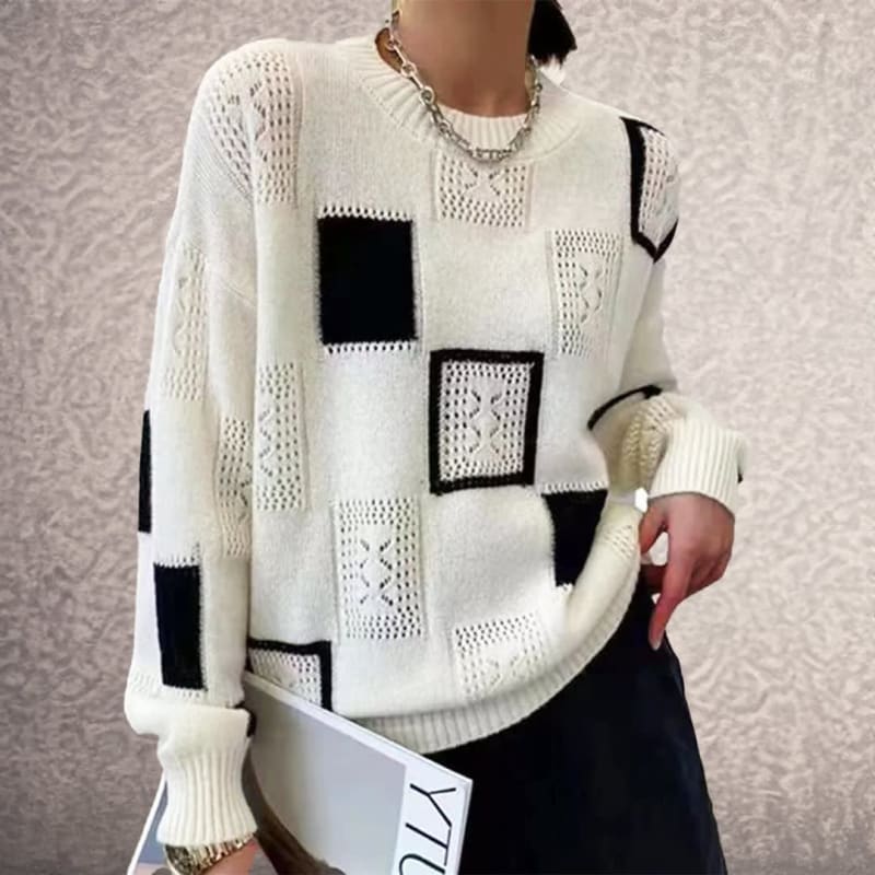 Women's Oversized Color Block Jumper | Ines_1