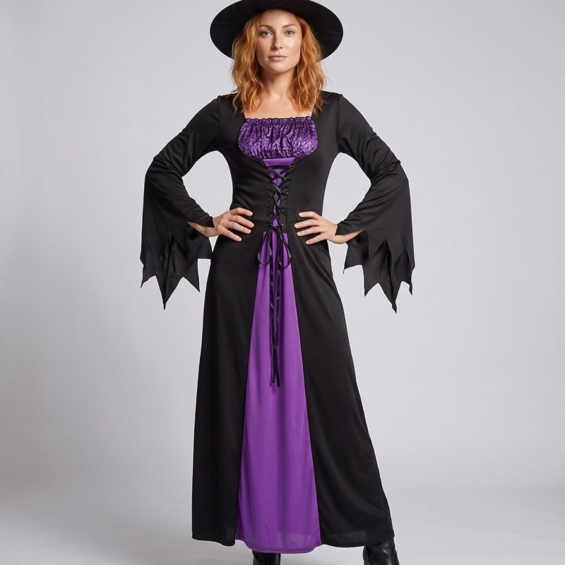 Women's Lace-Up Witch Costume Maxi Dress | Ann_1