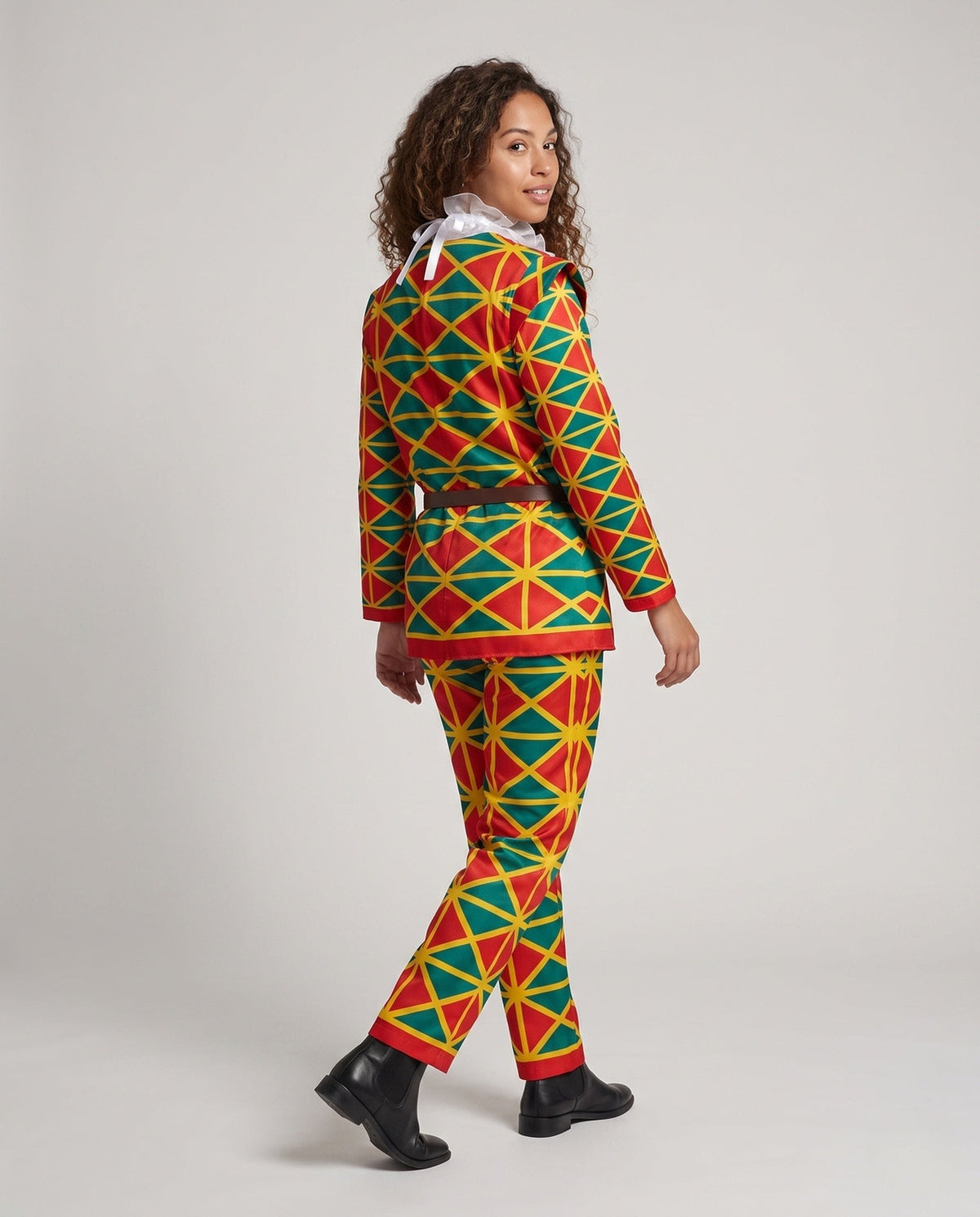 Women's Printed Harlequin Costume Set | Theodora_3