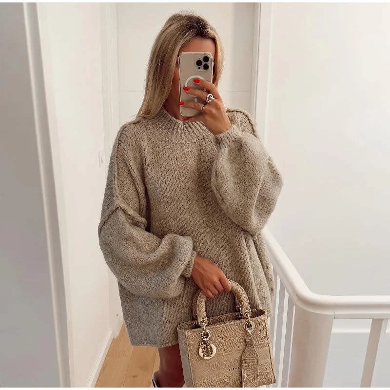 Women's Oversized Balloon Sleeve Jumper | Cissie_4
