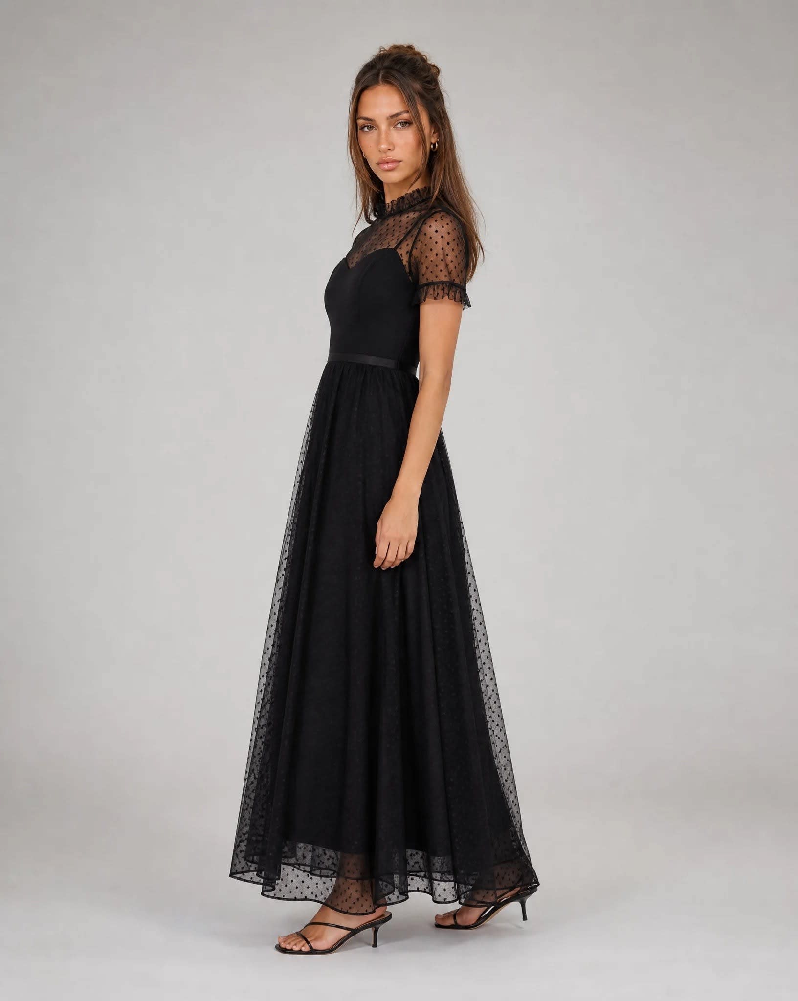 Women's Polka Dot Tulle Maxi Dress | Meriel_2
