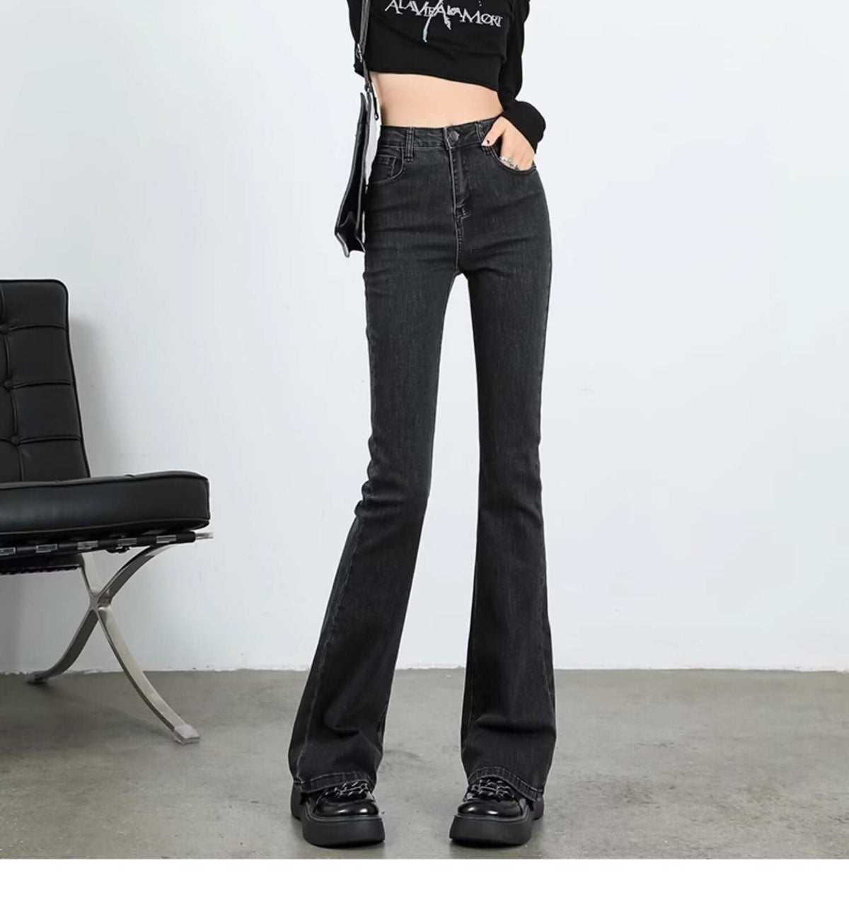 Women's Wide Leg Flared Jeans | Niamh_3