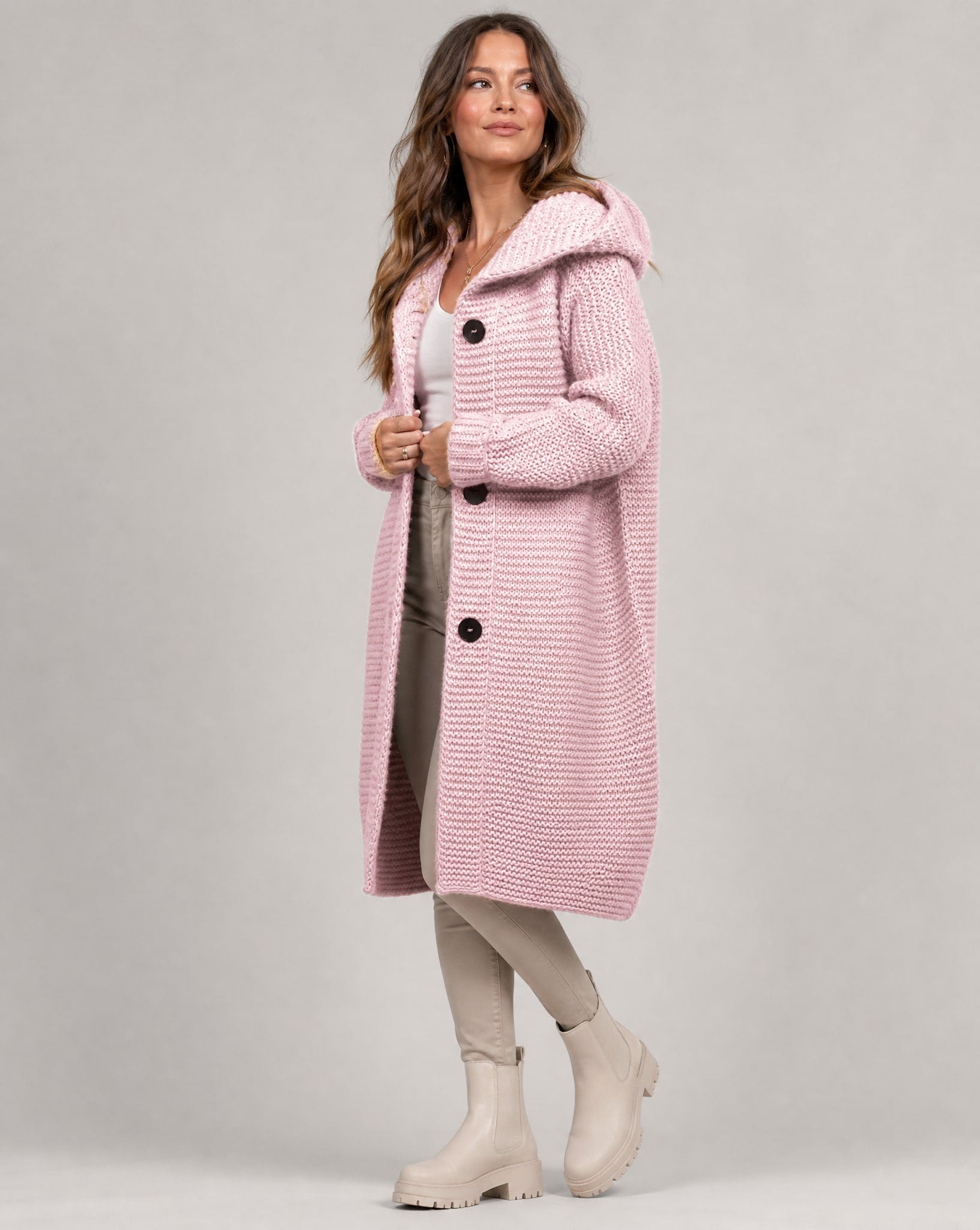 Women's Chunky Knit Hooded Cardigan | Zennor_4