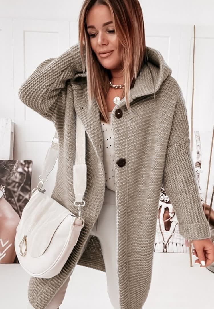 Women's Chunky Knit Hooded Cardigan | Zennor_5