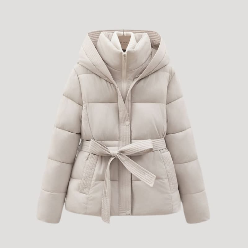 Women's Belted Hooded Puffer Jacket | Gwladys_1