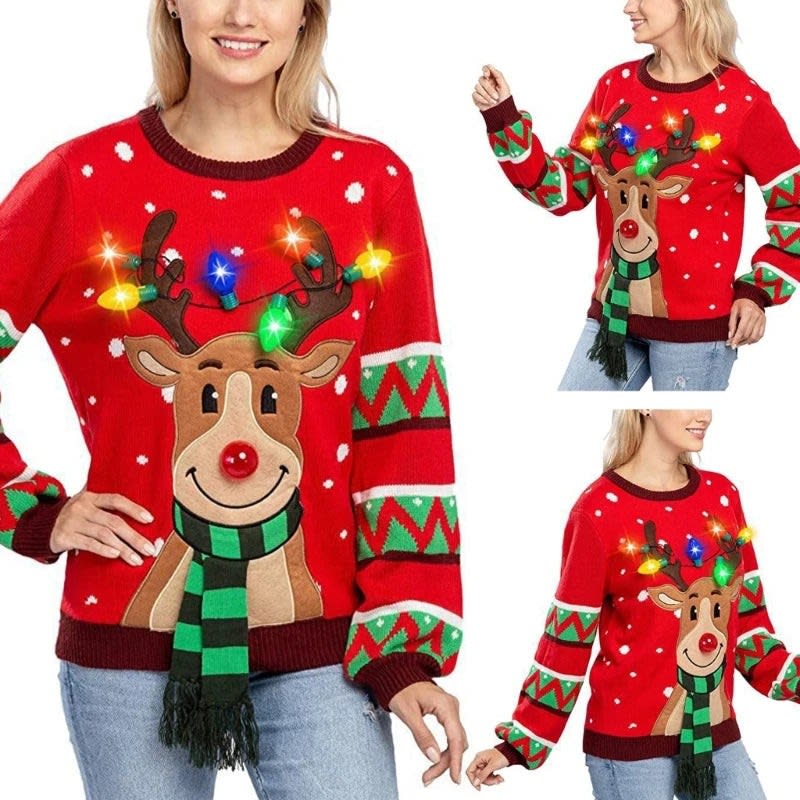 Women's Light Up Christmas Jumper | Endelienta_3