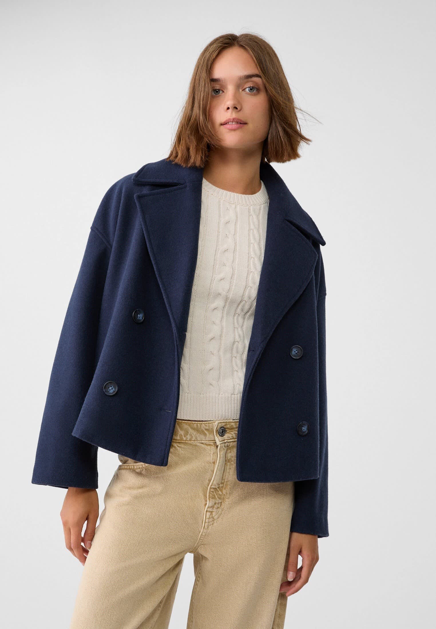 Women's Cropped Double-Breasted Jacket | Imogen_4
