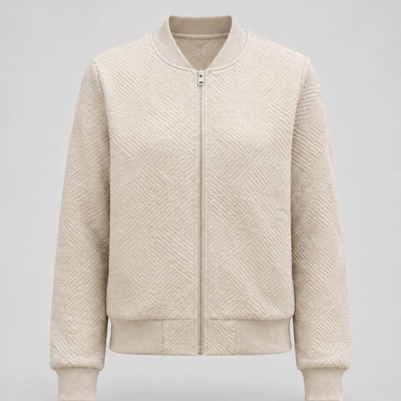 Women's Quilted Zip Bomber Jacket | Dilwen_1