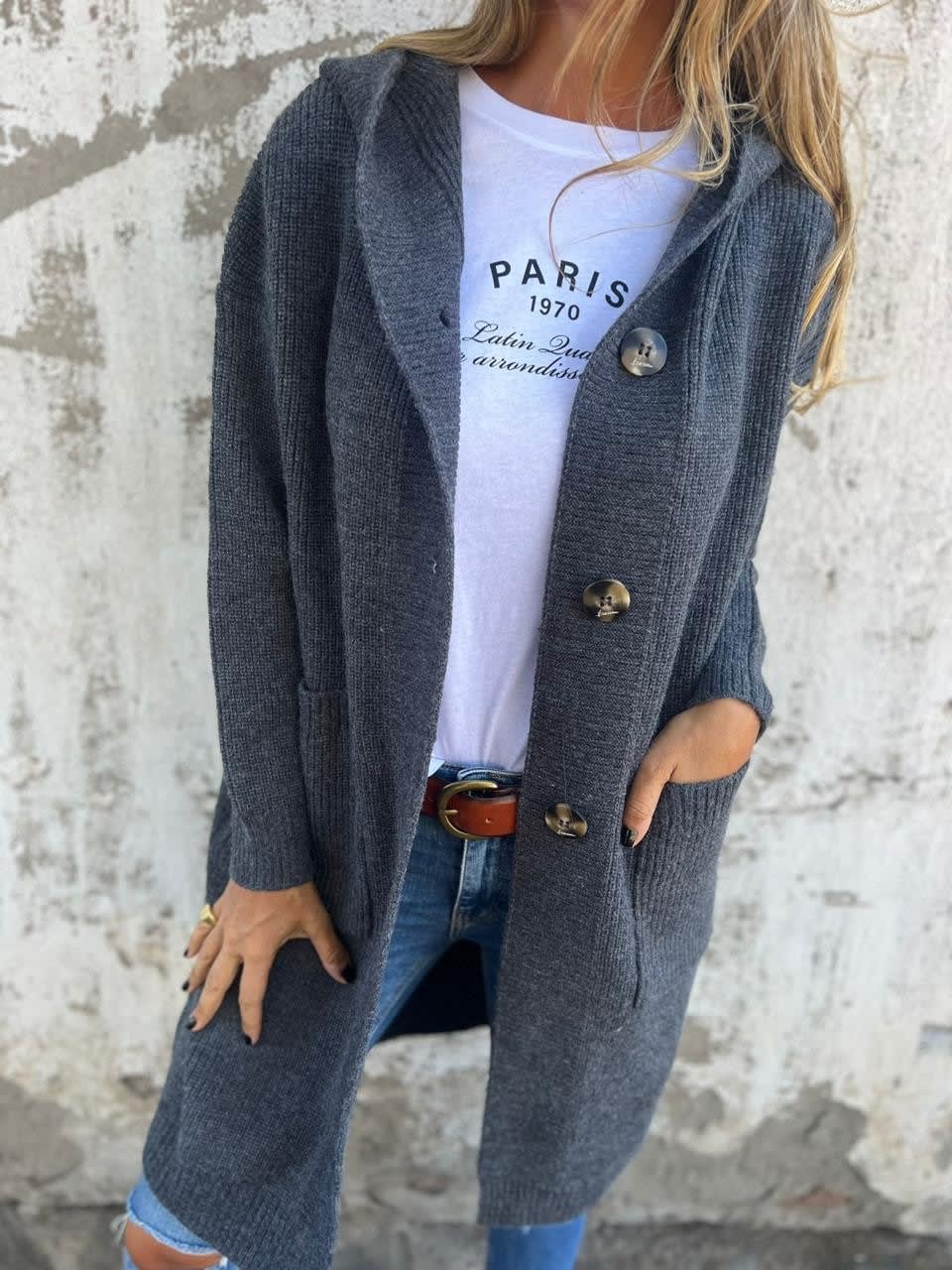 Women's Longline Knit Cardigan | Thora_3