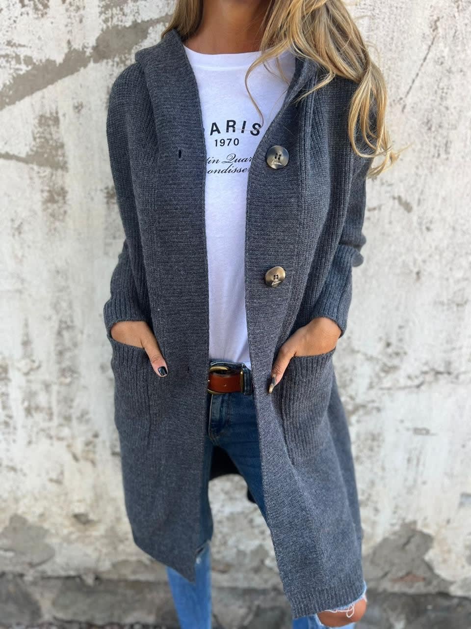 Women's Longline Knit Cardigan | Thora_4