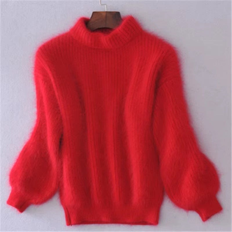 Women's Fluffy Knit Turtleneck Jumper | Tessa_5