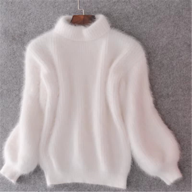 Women's Fluffy Knit Turtleneck Jumper | Tessa_7