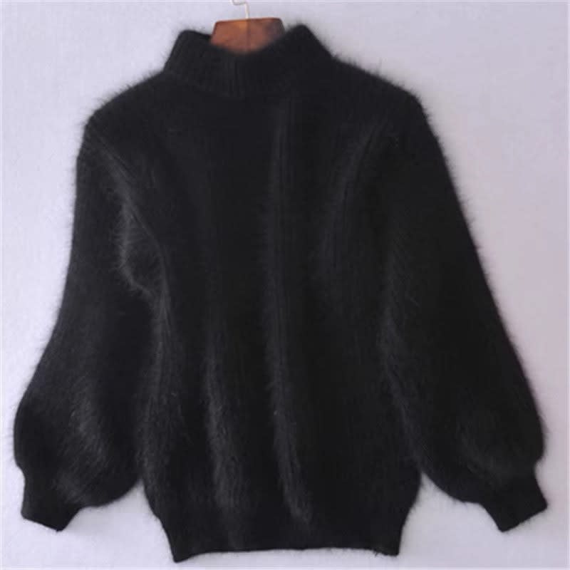 Women's Fluffy Knit Turtleneck Jumper | Tessa_9