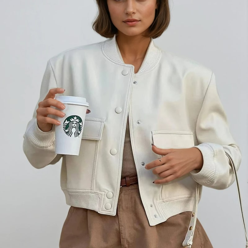 Women's Cropped Bomber Jacket | Dwynwen_1