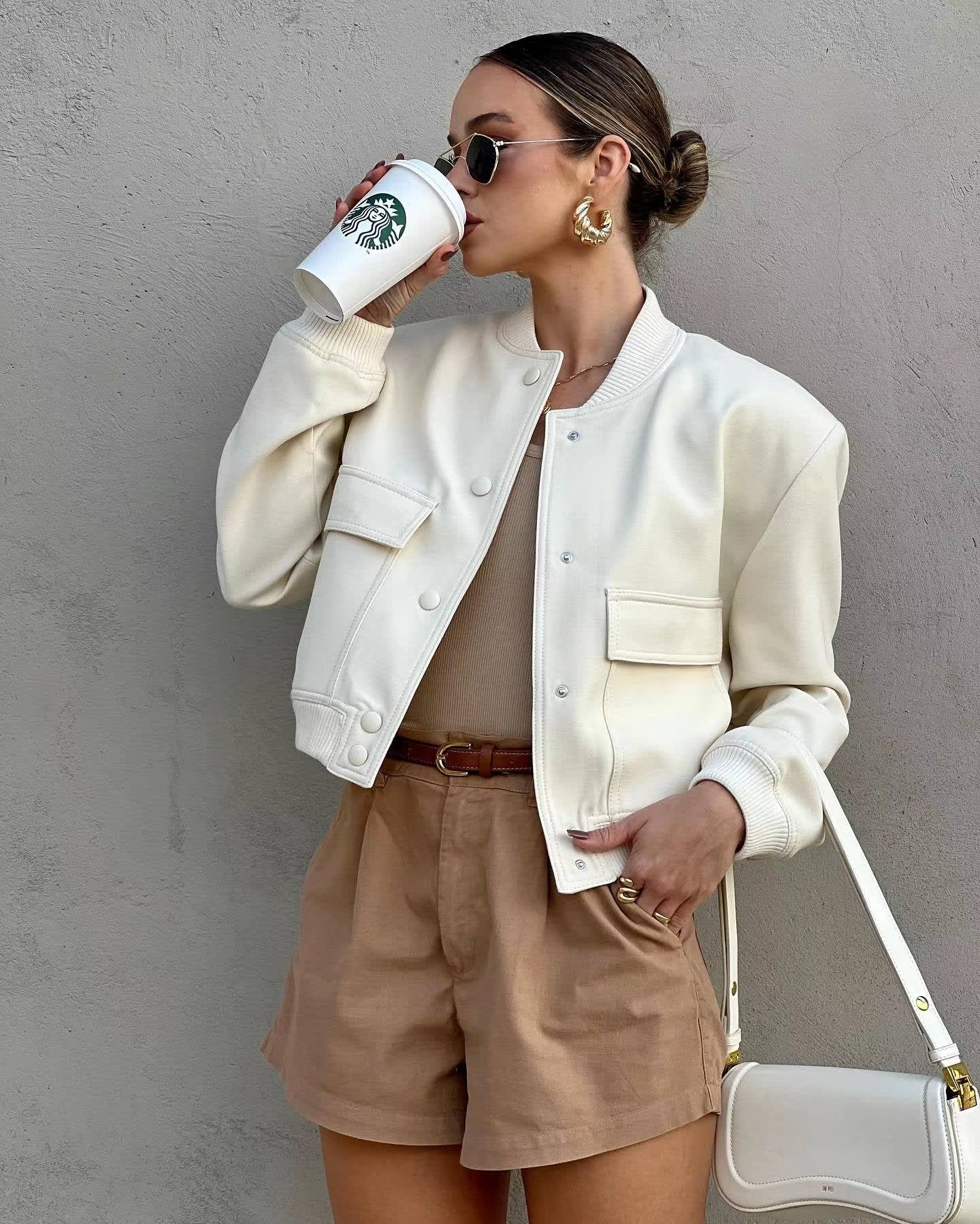 Women's Cropped Bomber Jacket | Dwynwen_4