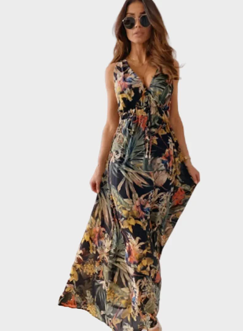 Women's Tropical Floral Maxi Dress | Brittany Douglas_4