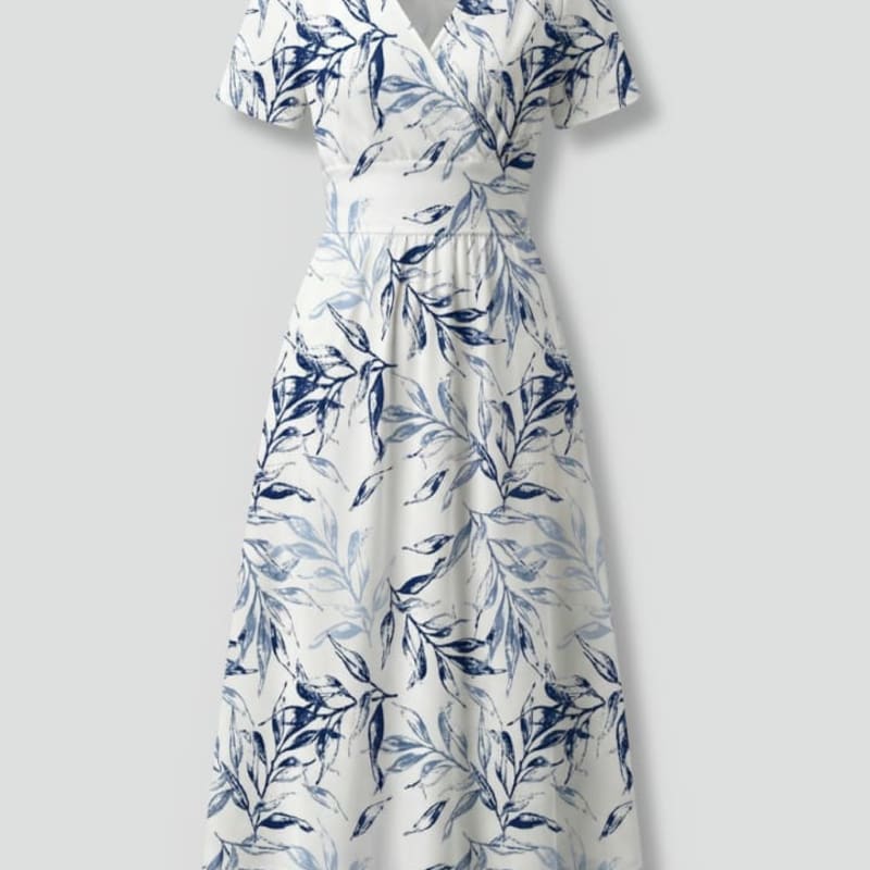 Women's Floral V-Neck Midi Dress | Jasmine Marshall_1