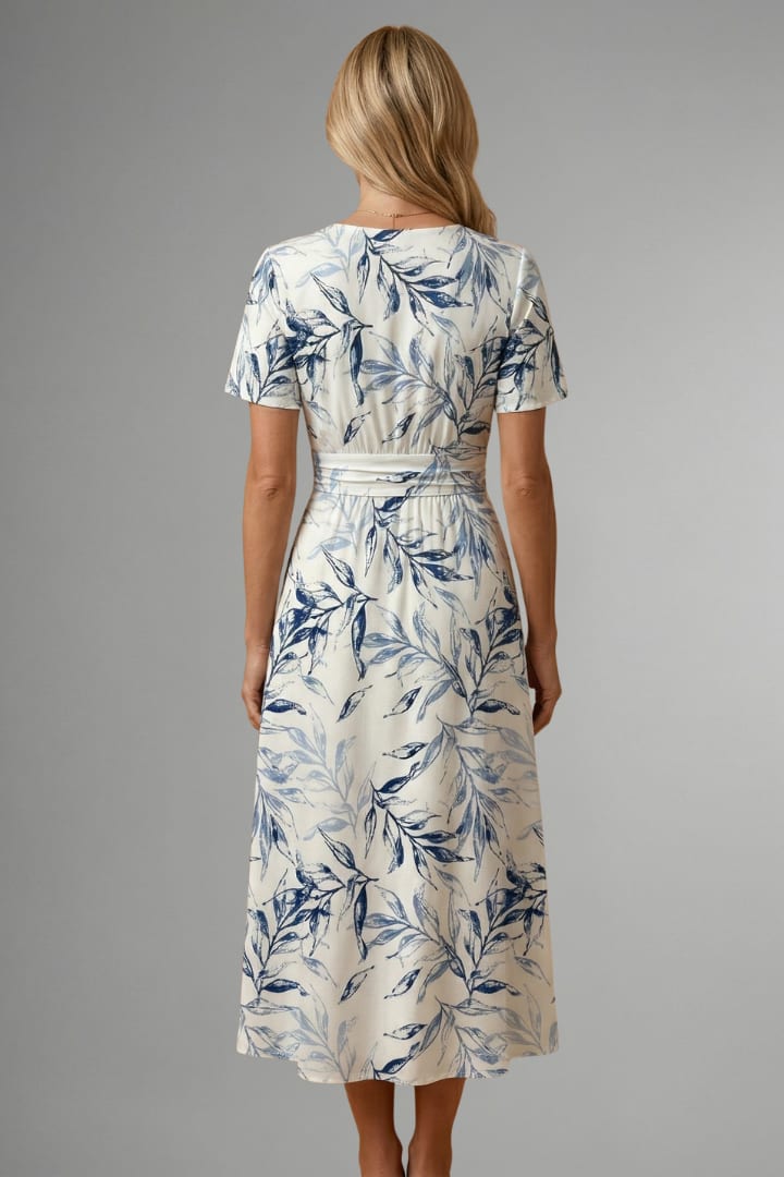 Women's Floral V-Neck Midi Dress | Jasmine Marshall_3