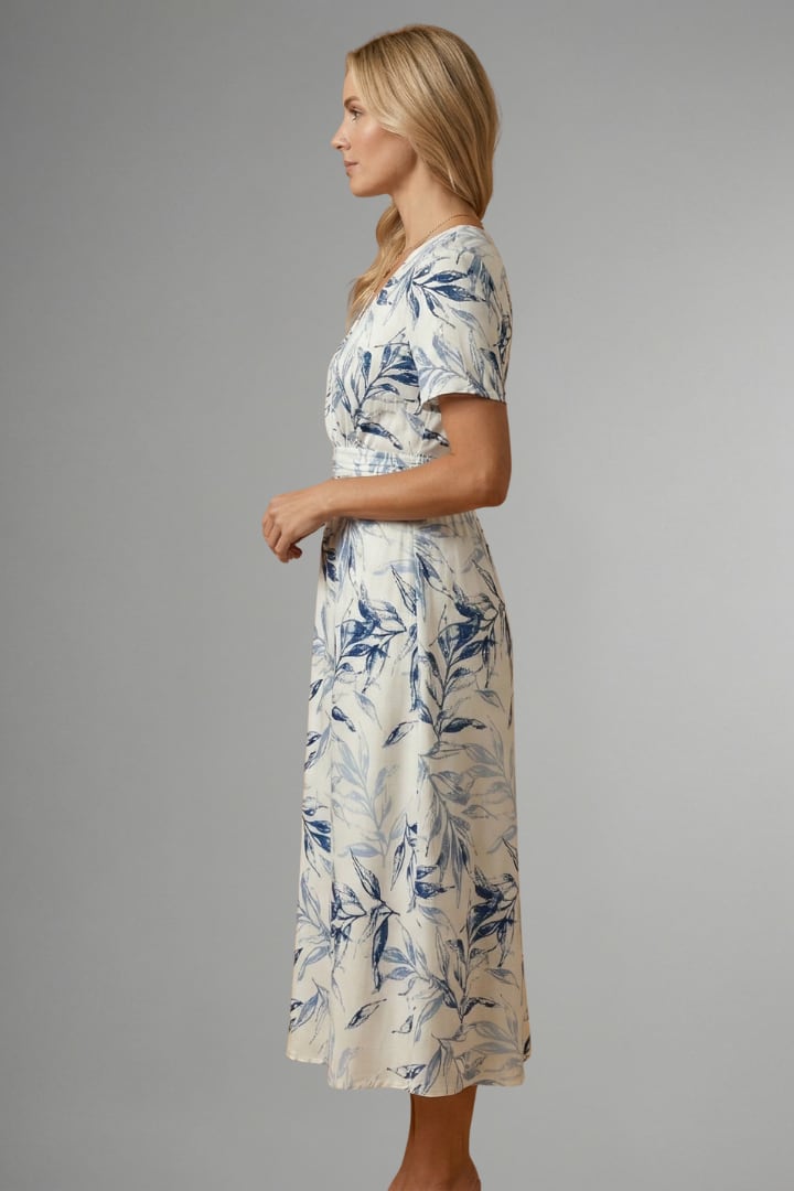 Women's Floral V-Neck Midi Dress | Jasmine Marshall_4