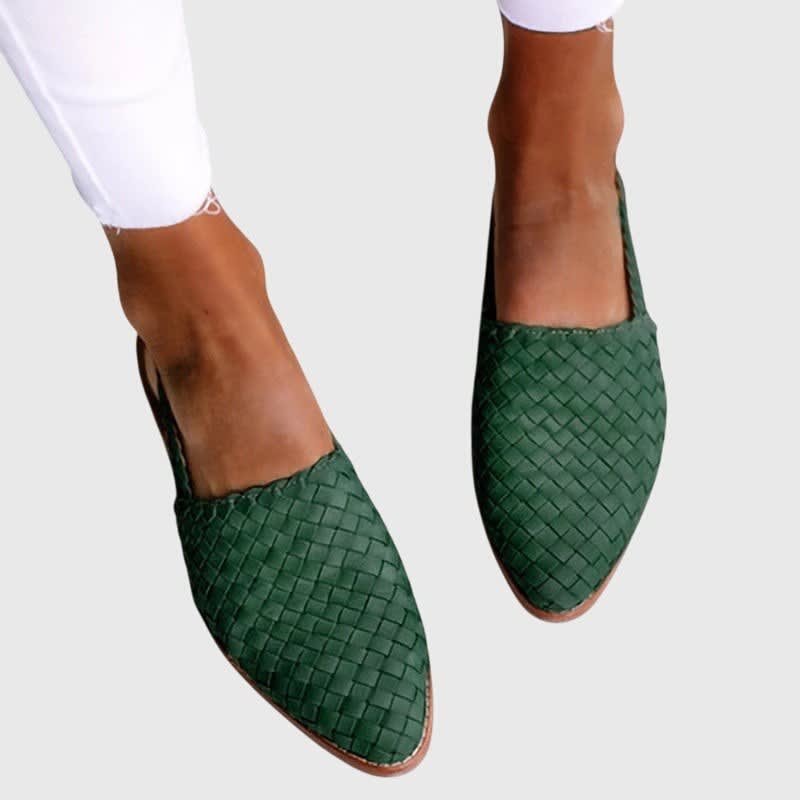 Women's Woven Slingback Flats | Peronel_4