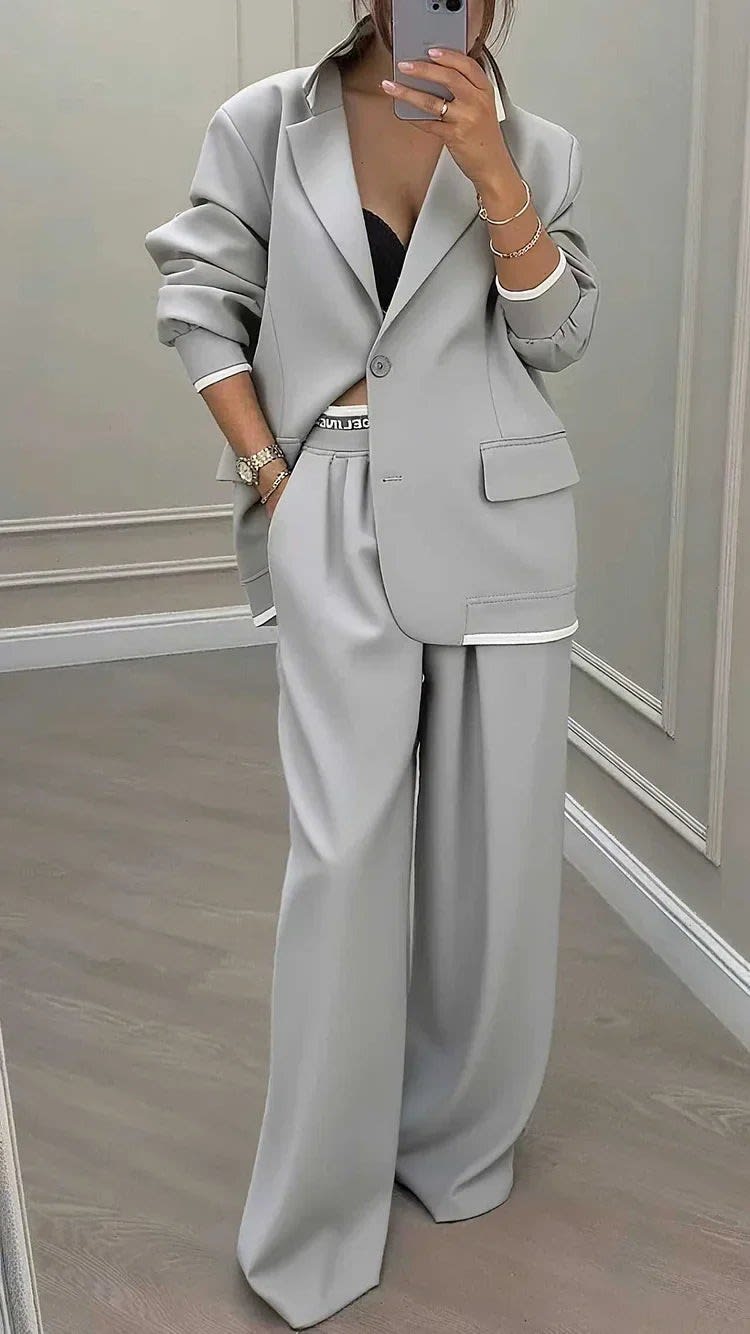 Women's Single Breasted Oversized Blazer Trouser Set | Juliette_3