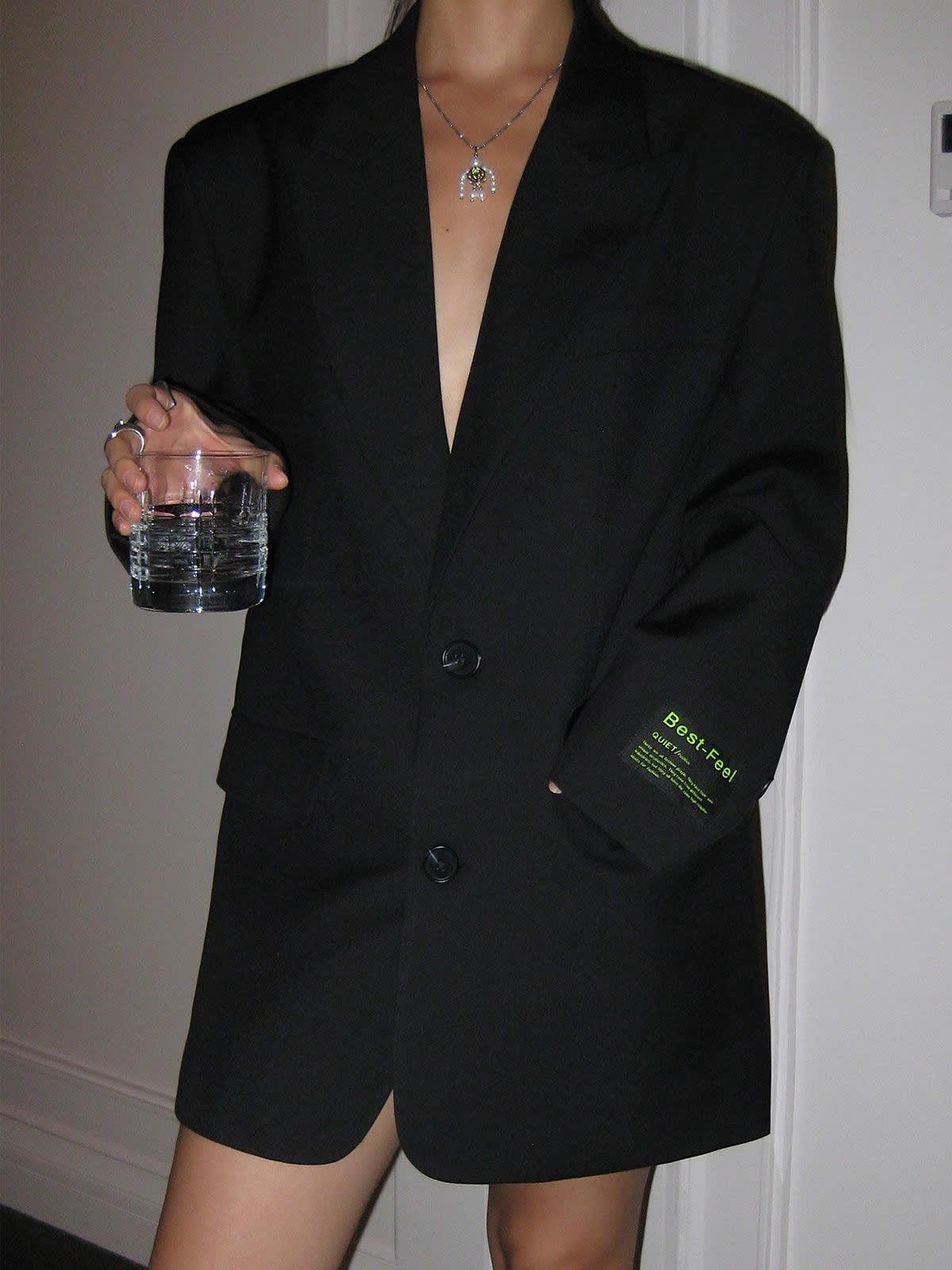 Women's Oversized Longline Blazer | Saffron_8