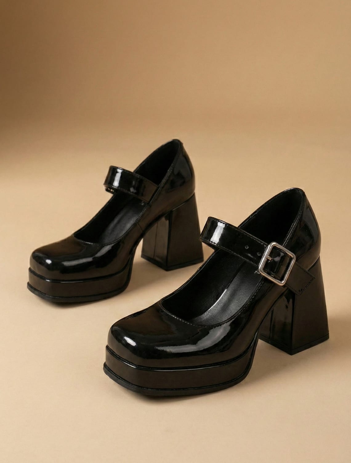 Women's Patent Platform Mary Jane Heels | Zelda_2