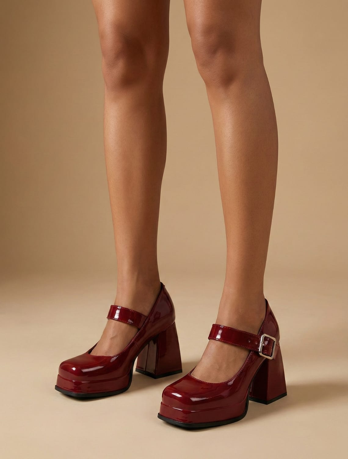 Women's Patent Platform Mary Jane Heels | Zelda_7