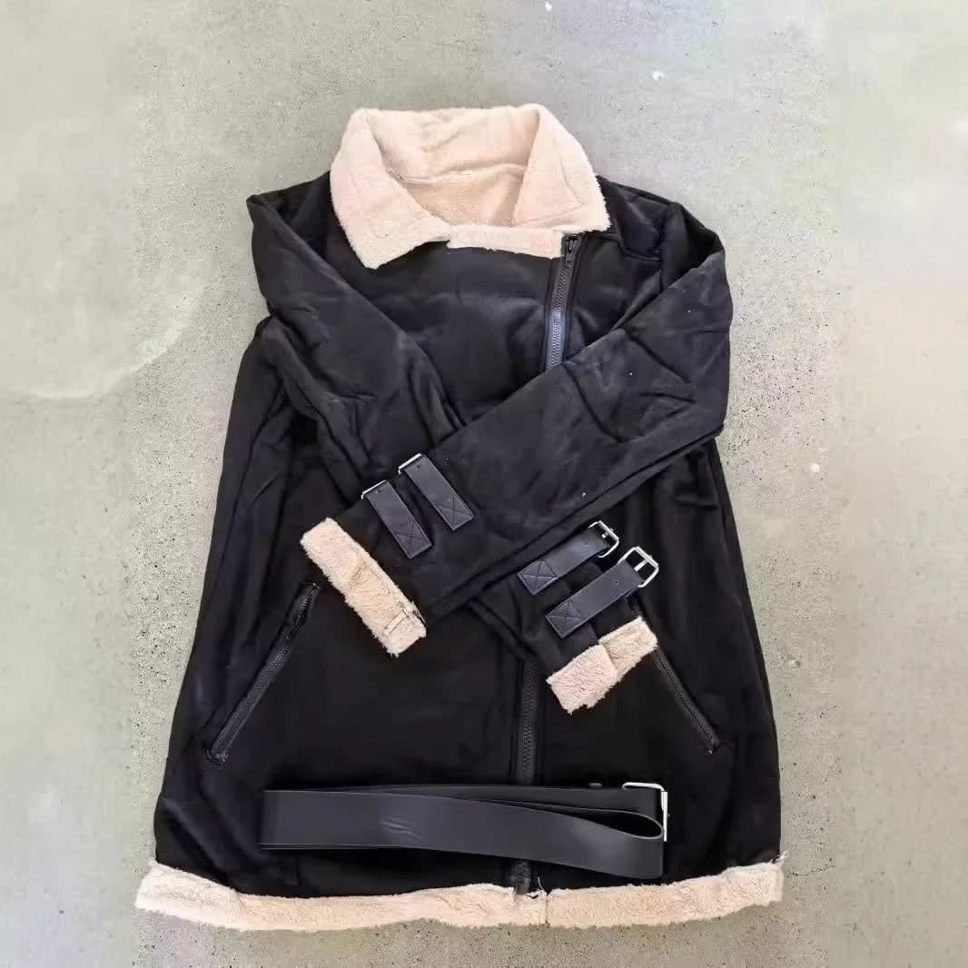 Women's Faux Shearling Aviator Jacket | Iola_10