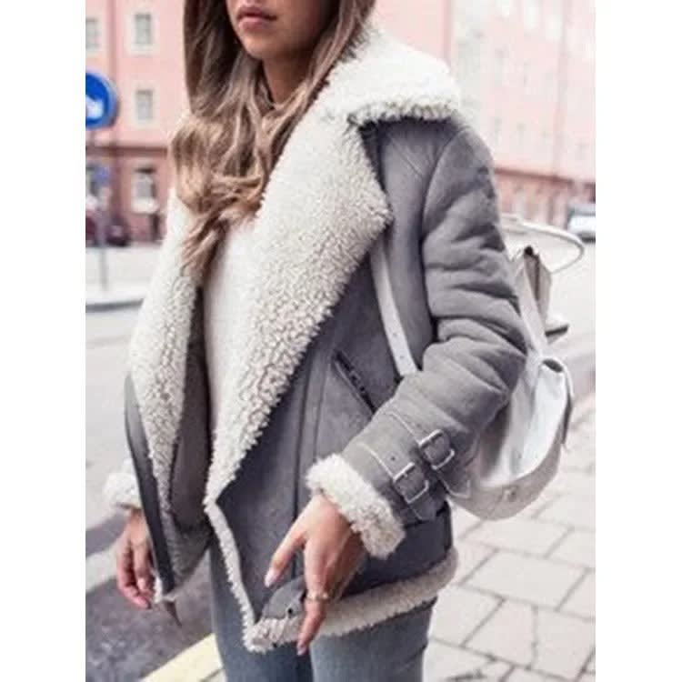 Women's Faux Shearling Aviator Jacket | Iola_8