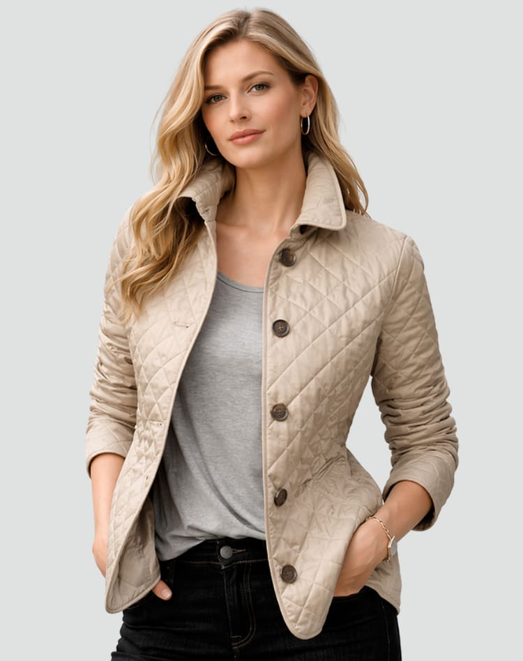 Women's Quilted Button Front Jacket | Edie_3