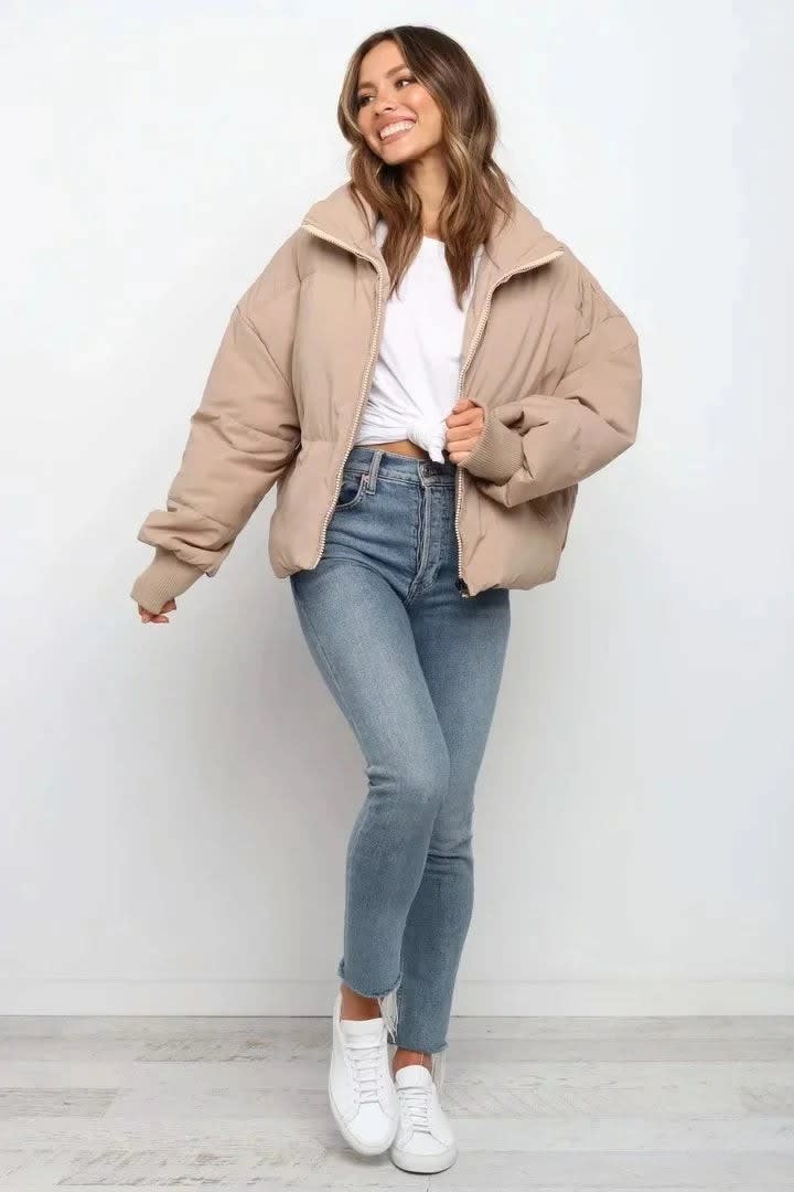 Women's Oversized Quilted Puffer Jacket | Tegan_5