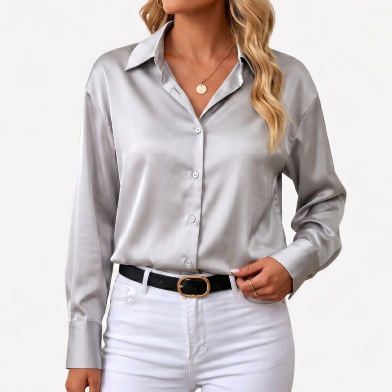 Women's Satin Relaxed Fit Blouse | Yolande_1