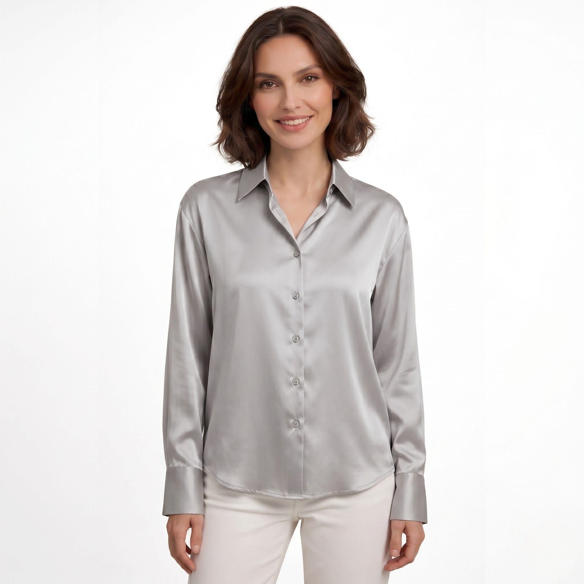 Women's Satin Relaxed Fit Blouse | Yolande_10