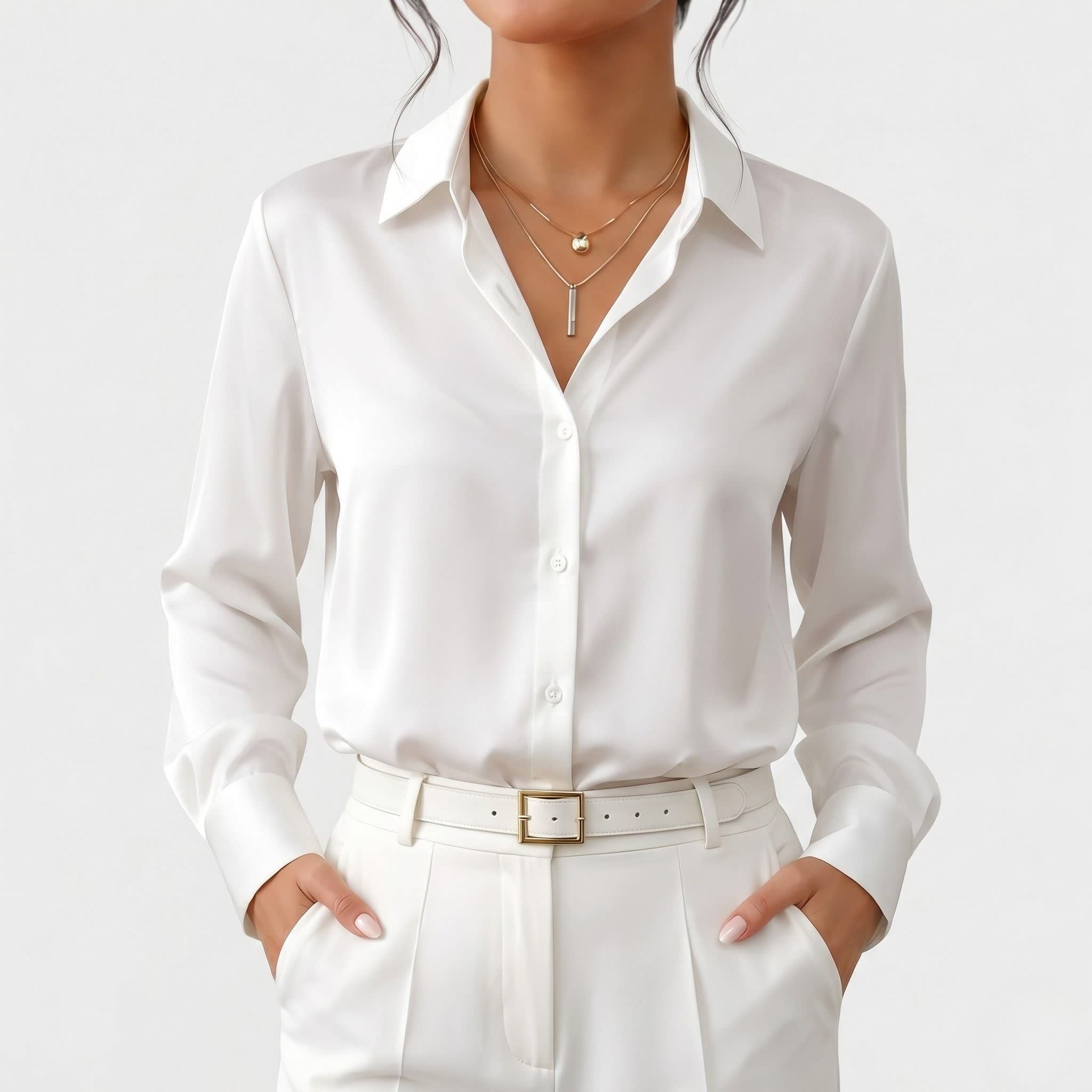 Women's Satin Relaxed Fit Blouse | Yolande_3