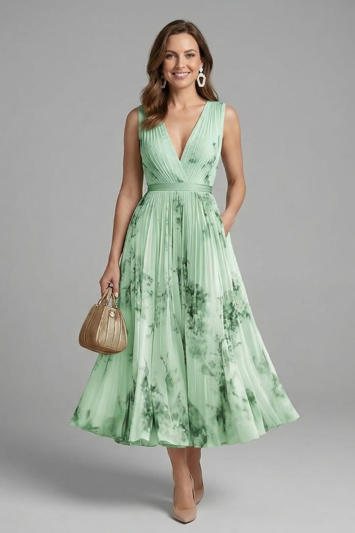 Women's Floral Pleated Midi Dress | Rebecca Pierce_10