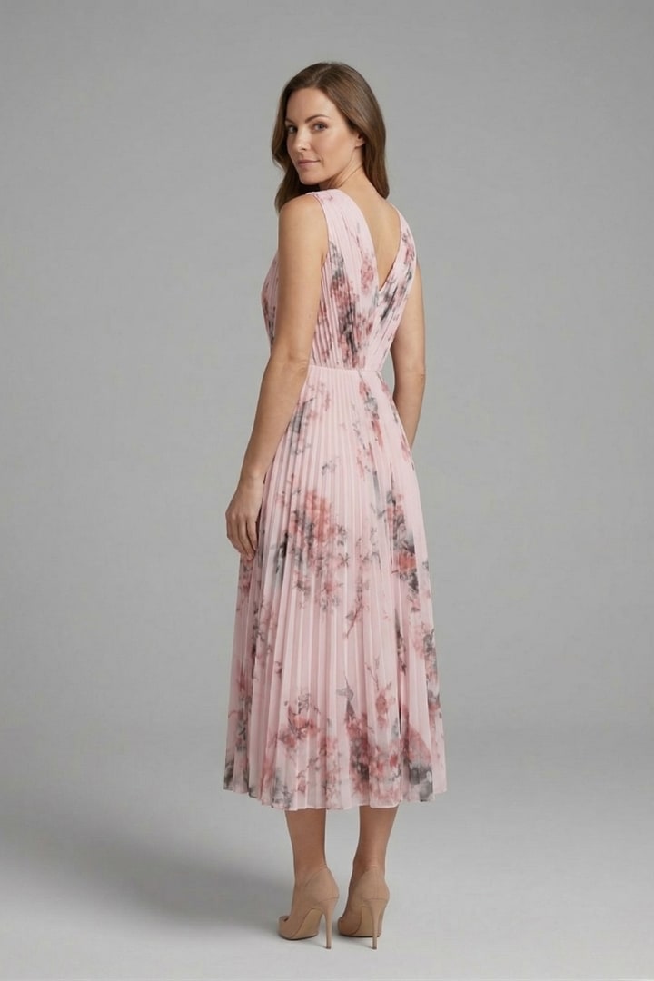 Women's Floral Pleated Midi Dress | Rebecca Pierce_5