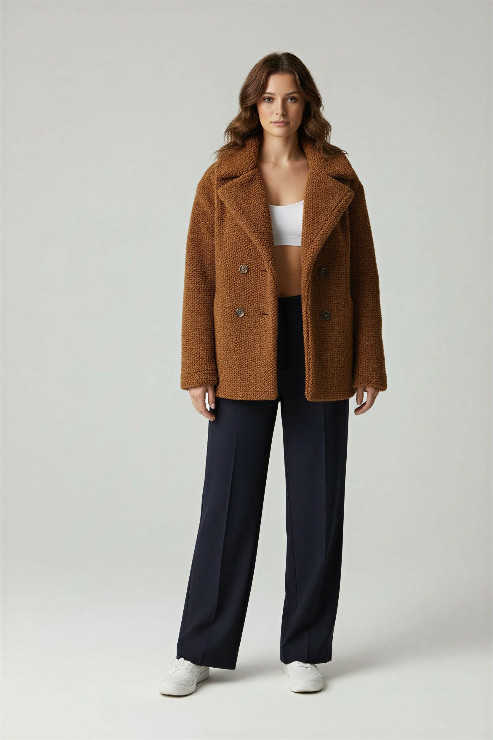 Women's Oversized Sherpa Teddy Coat | Holly_11