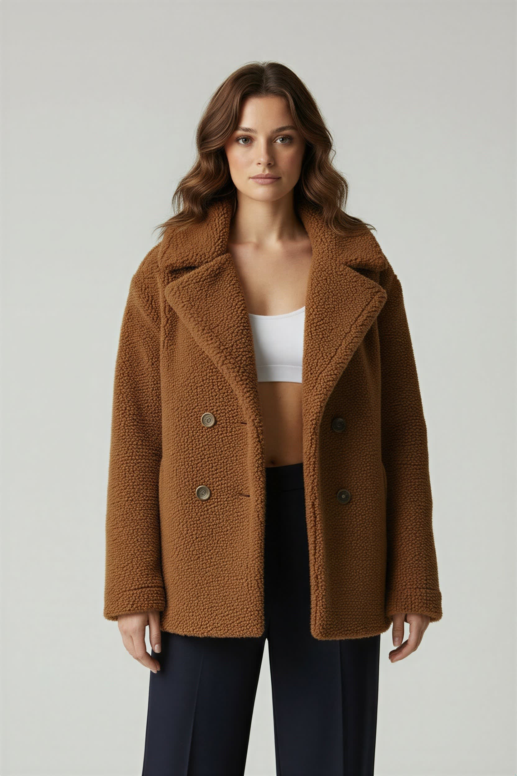 Women's Oversized Sherpa Teddy Coat | Holly_3