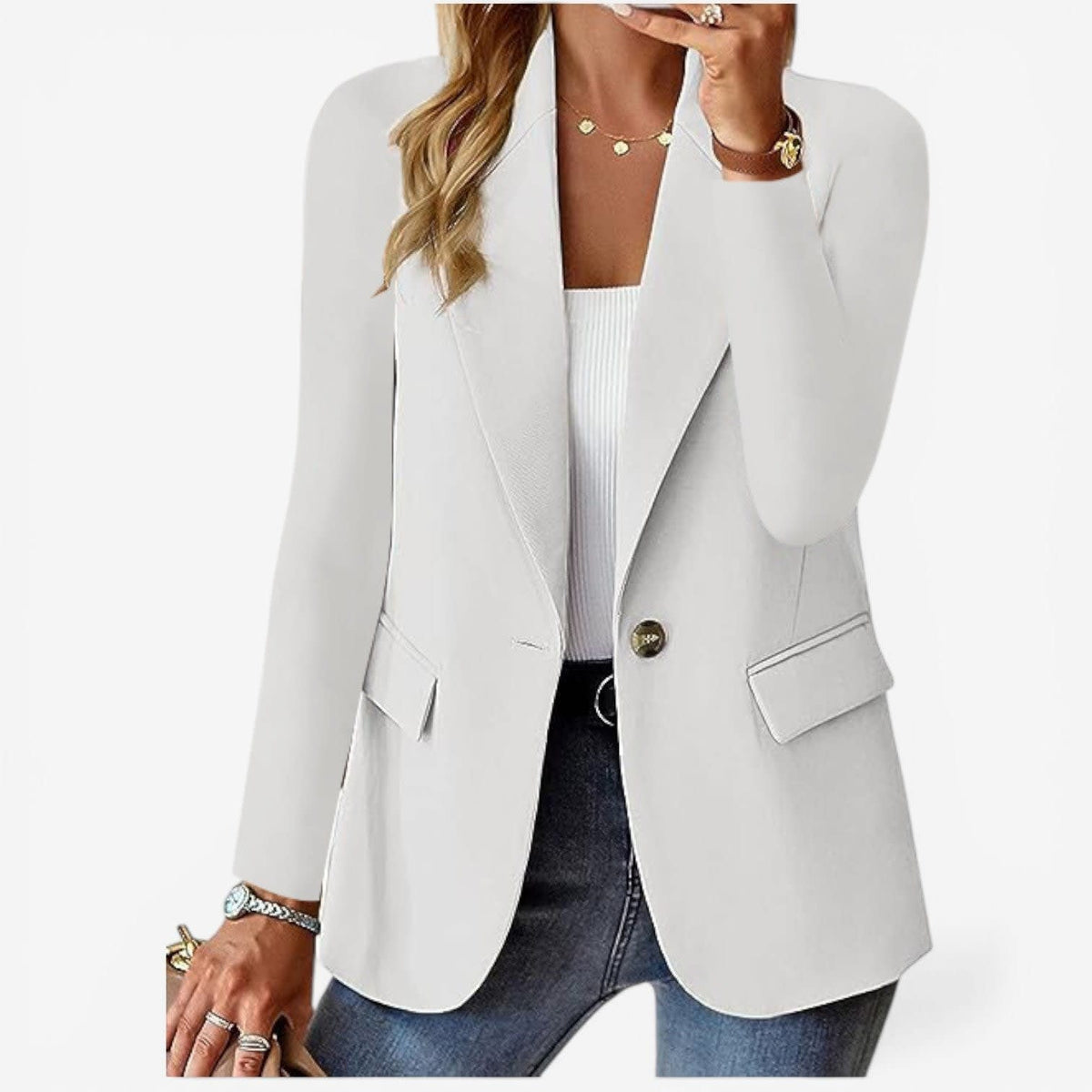 Women's Single Breasted Tailored Blazer | Monica_5
