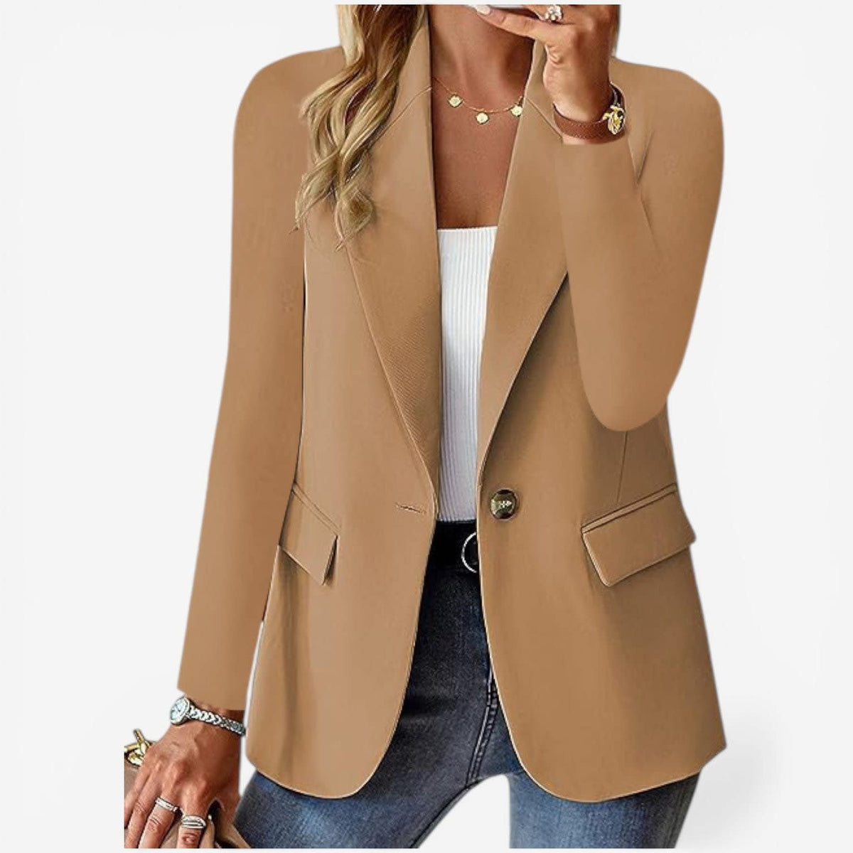 Women's Single Breasted Tailored Blazer | Monica_7