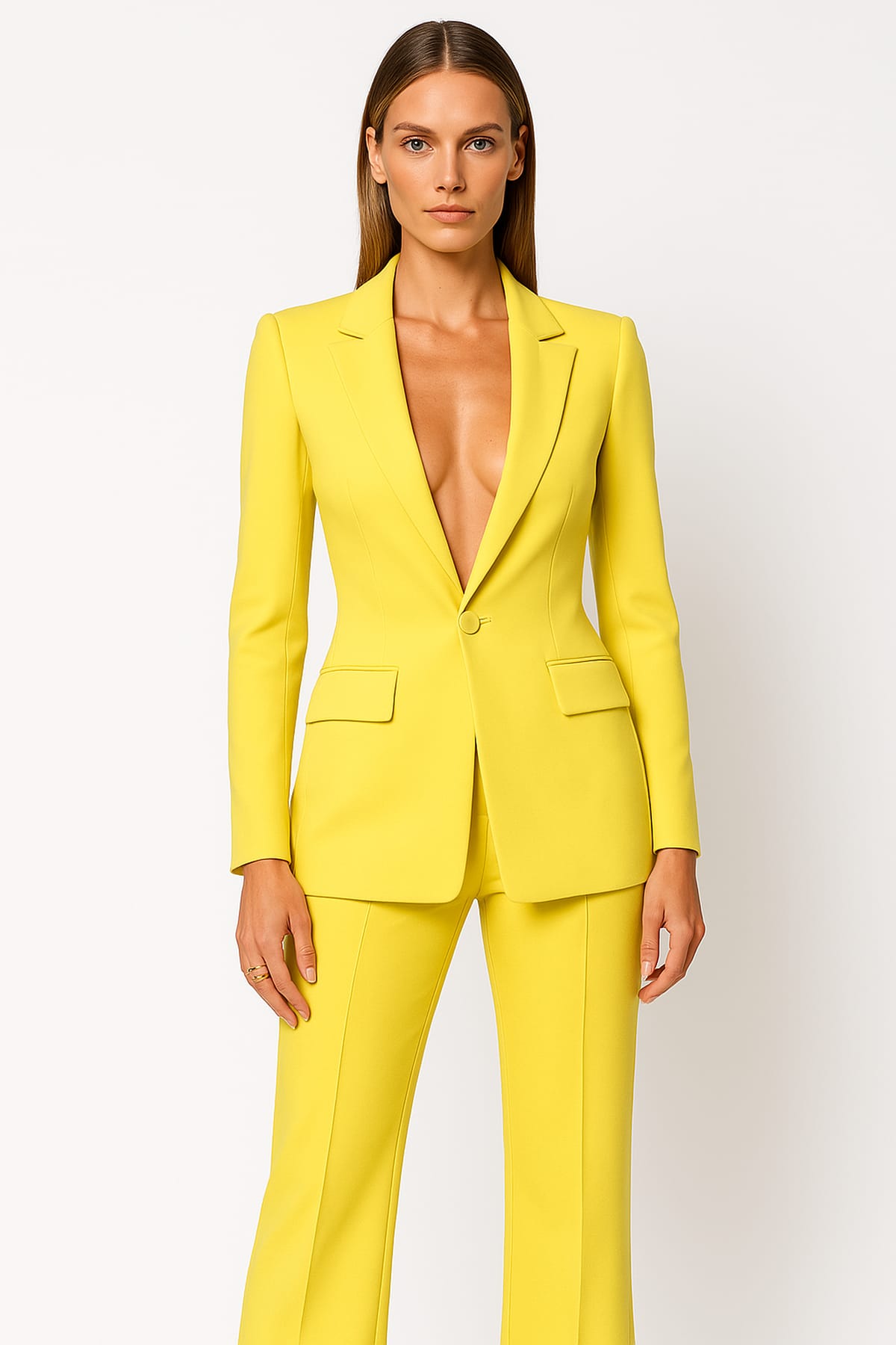 Women's Single Breasted Wide Leg Two Piece Trouser Suit | Brittany_2
