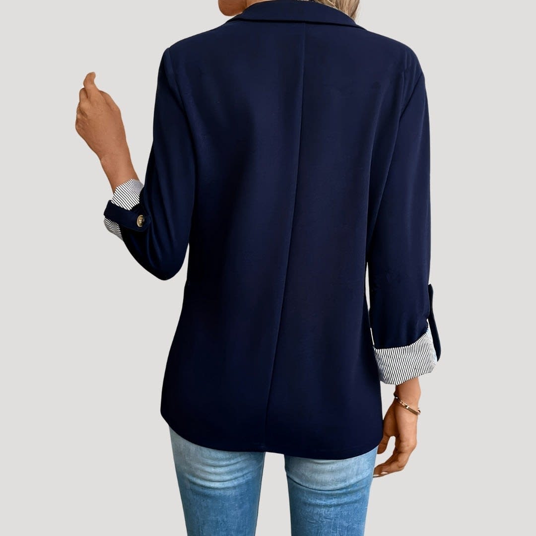 Women's Single Breasted Turn-Up Sleeve Blazer | Caroline_6