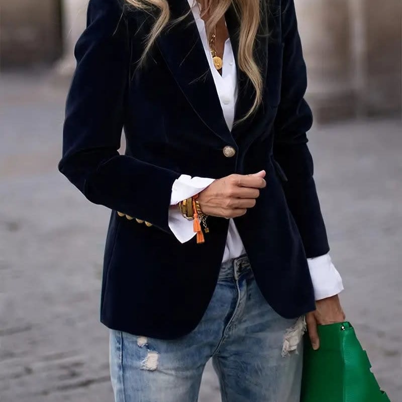 Women's Single Breasted One Button Blazer | Samantha_1