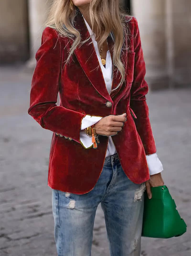Women's Single Breasted One Button Blazer | Samantha_4