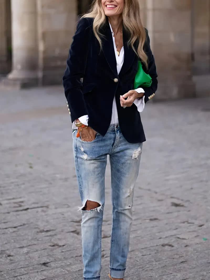 Women's Single Breasted One Button Blazer | Samantha_9
