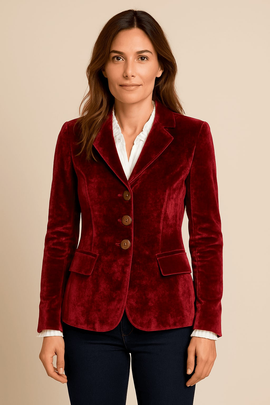 Women's Single Breasted Notched Lapel Blazer | Morgan_2