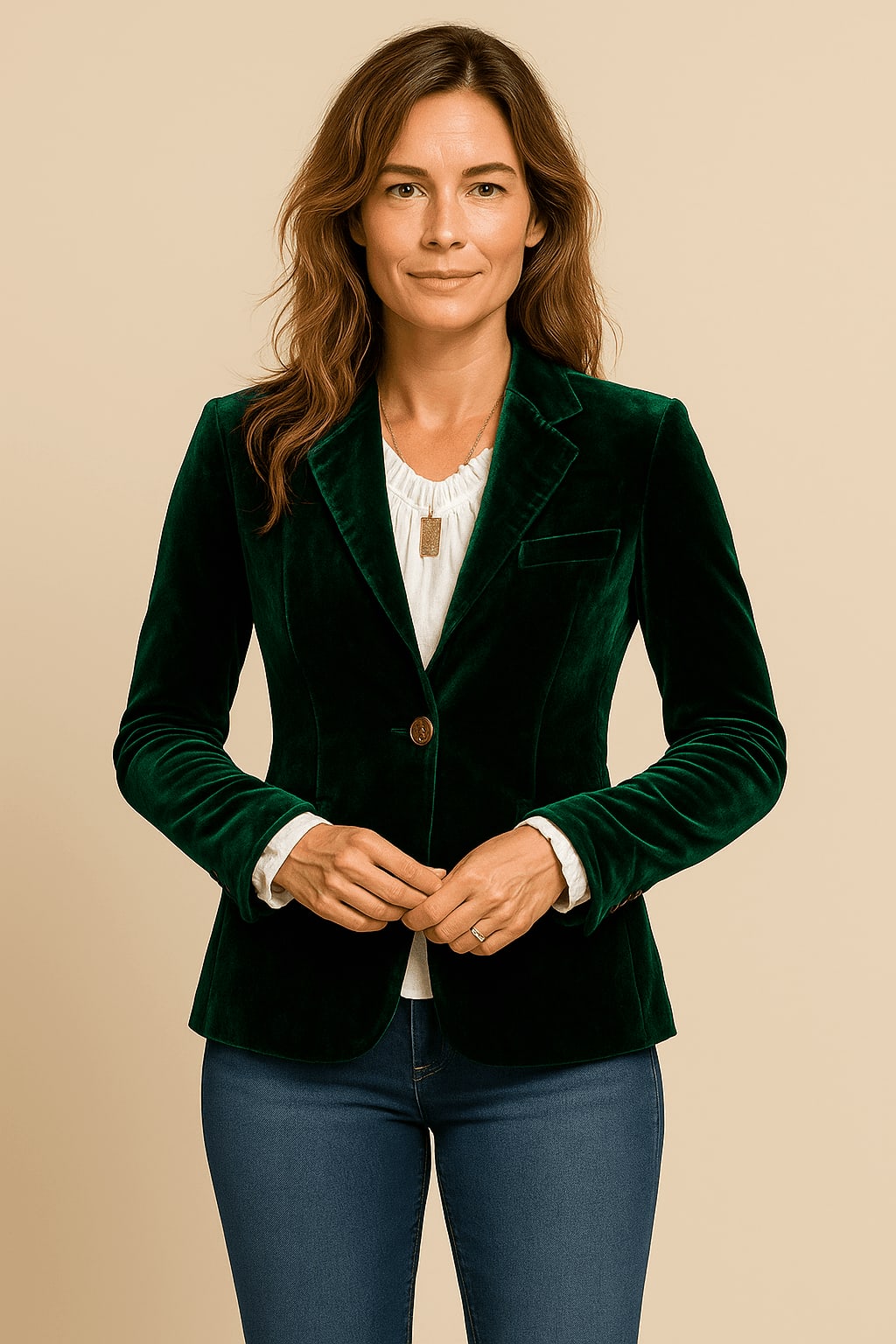 Women's Single Breasted Notched Lapel Blazer | Morgan_3