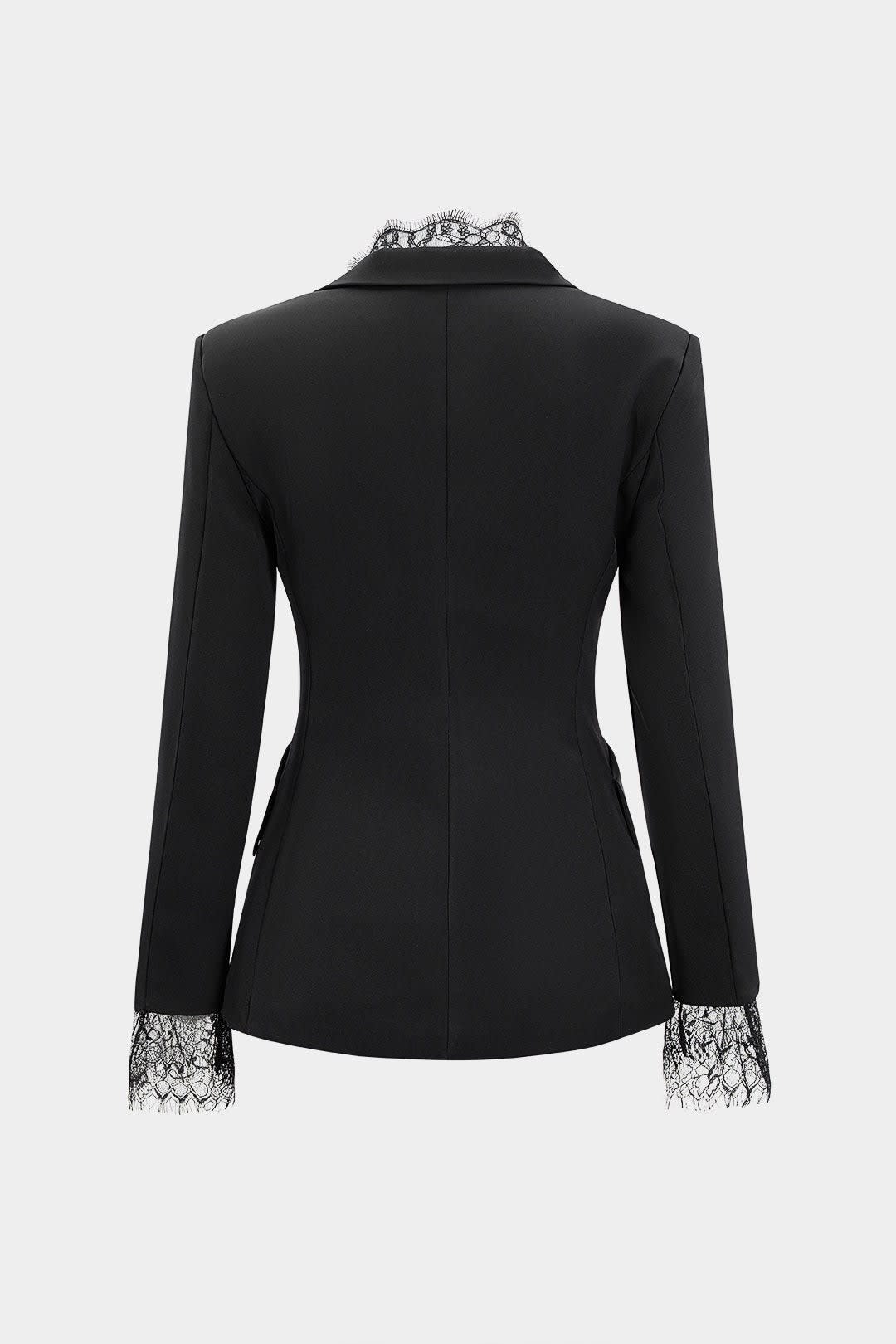 Women's Single Breasted Lace Trim Blazer | Veronica_2