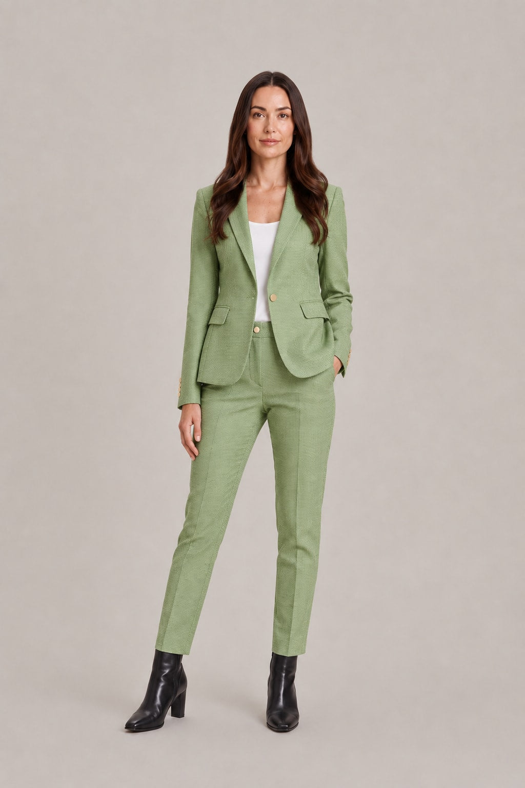 Women's Single Breasted Fitted Blazer Trouser Suit | Esme_2